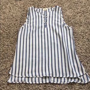 Blue & white striped Top